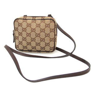 Gucci Crossbody GG Canvas Shoulder Bag Beige Brown